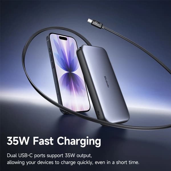 پاوربانک 10000 مک دودو Mcdodo MC-0730 توان 35 وات با کابل متصل — تصویر ۵