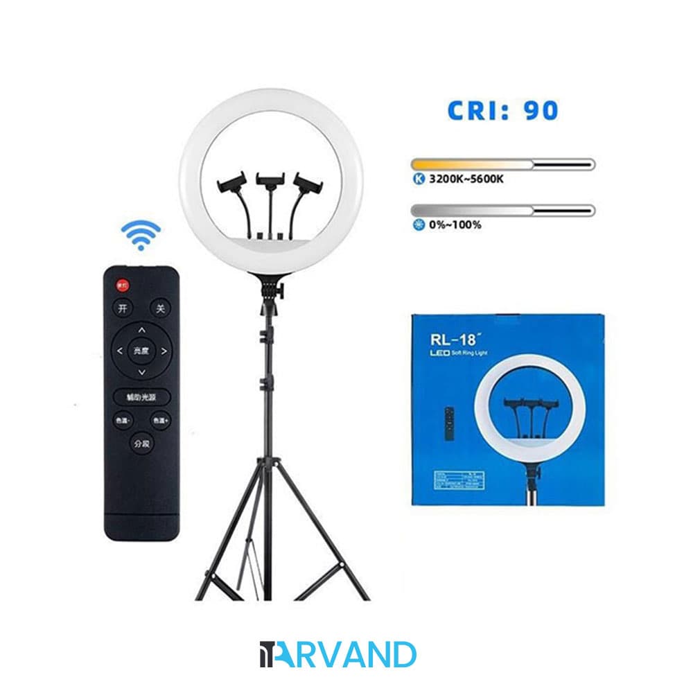 رینگ لایت مدل RL-18 به همراه سه پایه — تصویر ۸