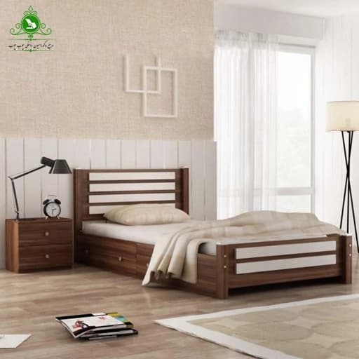 تخت خواب یک نفره مدل آذین مبلمان فرنا مدل 1141299