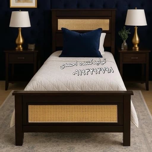 تخت خواب تک نفره حصیری کلاسیک مبلمان فرنا مدل 1141264