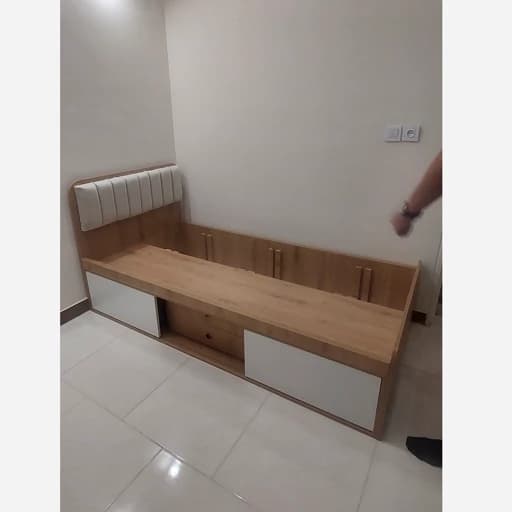 تخت خواب یکنفره مینیمال 90 لمسه خور مبلمان فرنا مدل 1141261