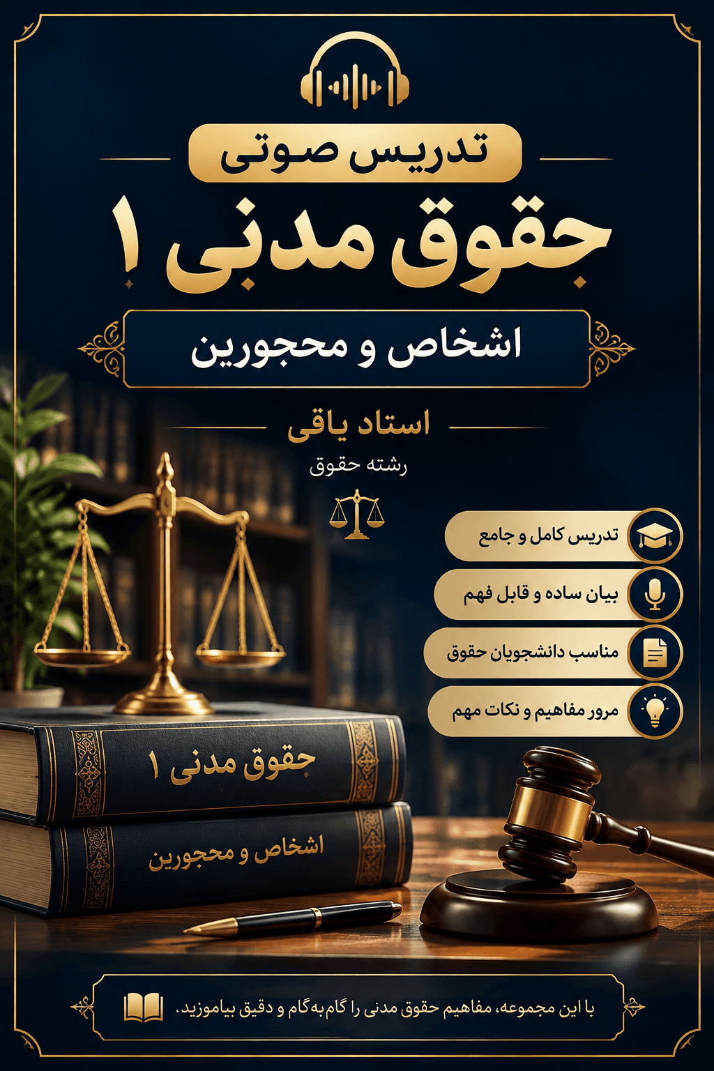 تدریس صوتی حقوق مدنی 1 اشخاص و محجورین استاد باقی رشته حقوق جلسه سیزدهم