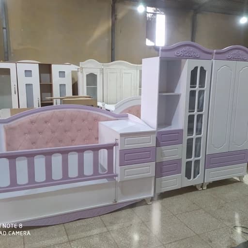سرویس خواب نوزاد کامل تخت کاناپه لمسه خور با تنوع رنگ و طرح مبلمان فرنا مدل 1141216