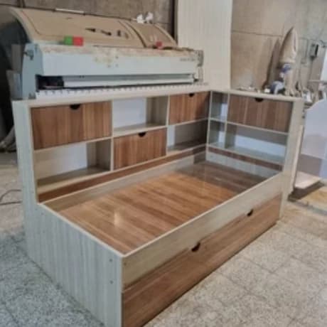 تخت خواب یک نفره همراه با کتابخانه F40069 مبلمان فرنا مدل 1141184