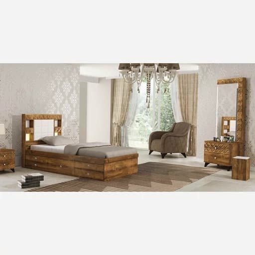 تخت خواب یک نفره مدل کارولین مبلمان فرنا مدل 1141010