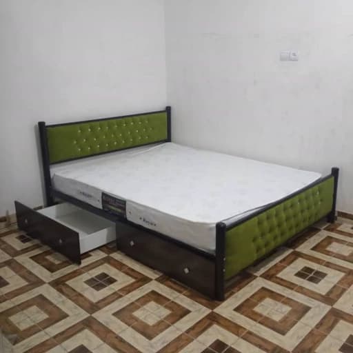 تخت خواب دو نفره چستر مدل لمسه با کشو بدون تشک مبلمان فرنا مدل 1140993