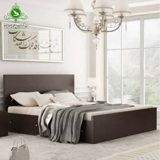 تخت خواب دو نفره مدل رامش با کشو بدون تشک مبلمان فرنا مدل 1140991