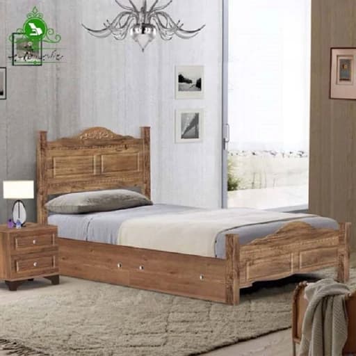 تخت خواب یک نفره مدل آرتین با کشو بدون تشک مبلمان فرنا مدل 1140990
