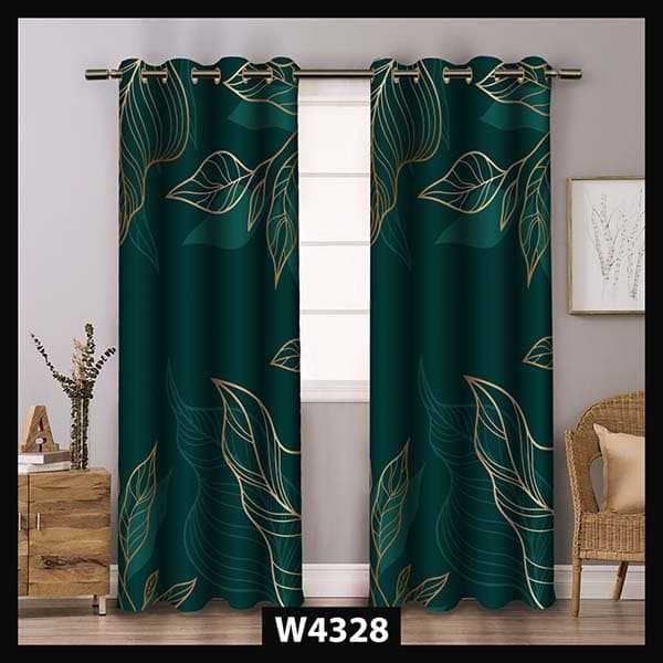 پرده چاپی سبز کلاسیک کد W4328