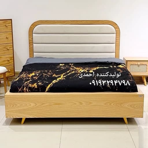 تخت خواب دونفره چوبی الیزابت کلاسیک مبلمان فرنا مدل 1140977