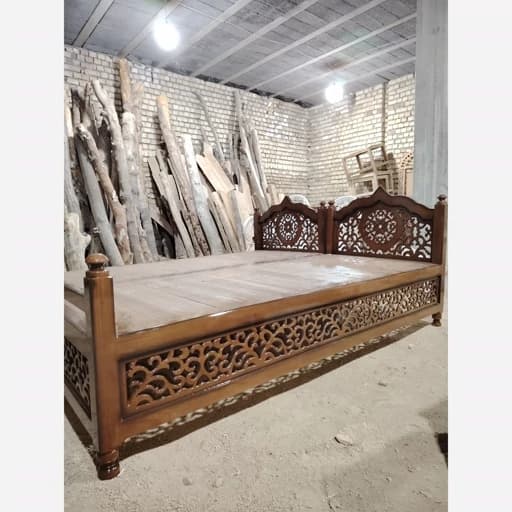 تخت خواب سنتی تمام چوب مبلمان فرنا مدل 1140971
