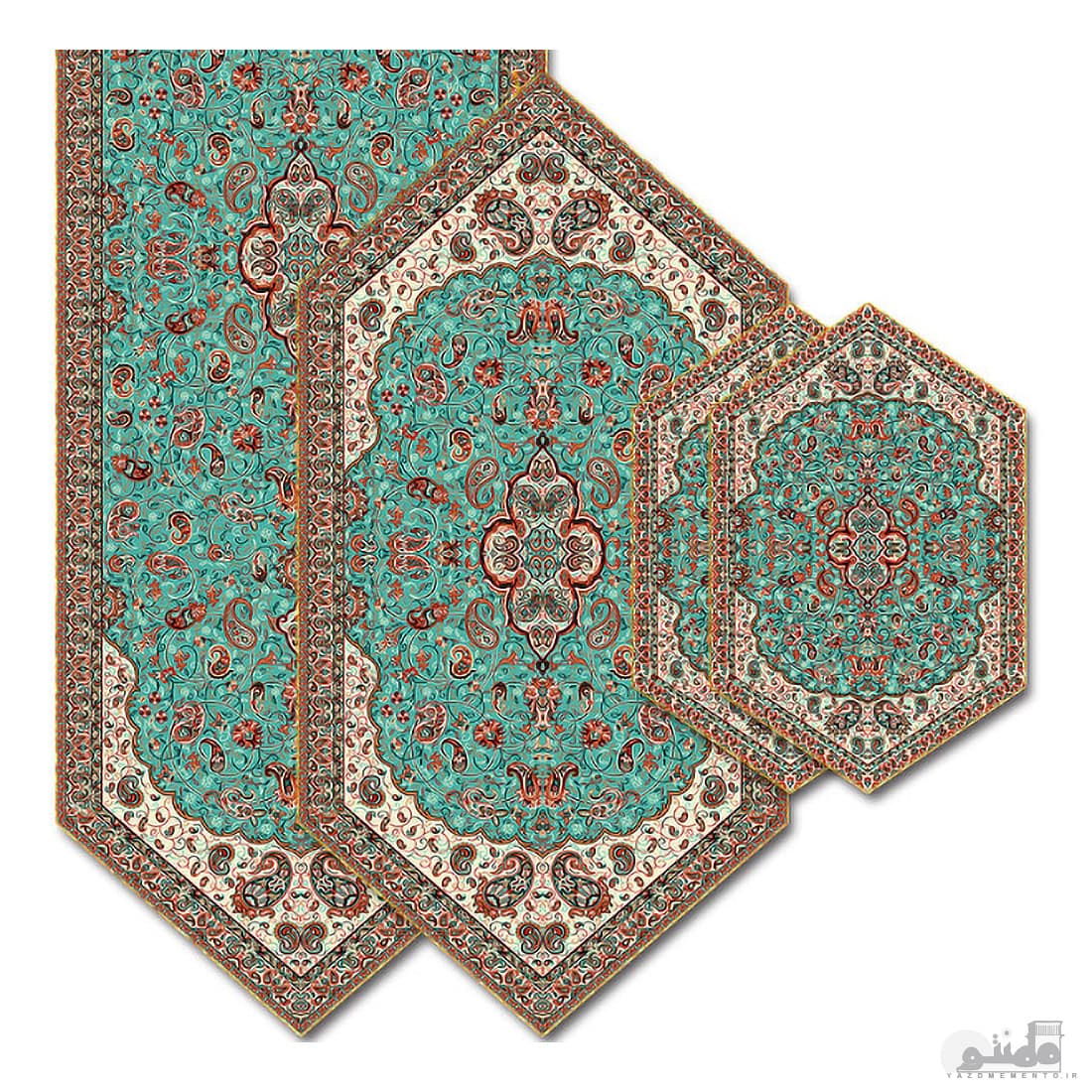 سرویس کامل رومیزی ترمه طرح شاه عباسی کد 617