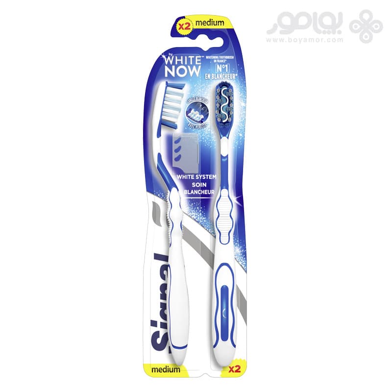 مسواک دو قلوی سیگنال مدل WHITE NOW با برس متوسط