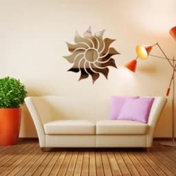 آینه دکوراتیو مولتی استایل مدل خورشید در دو رنگ طلایی و نقره ای 30 سانتی — تصویر ۲