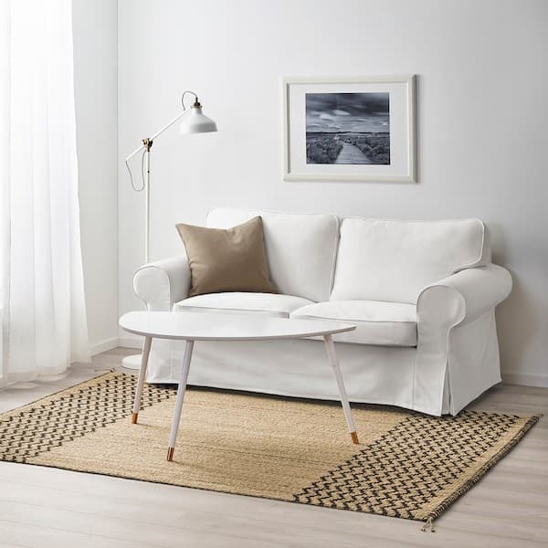 فرش آیکیا ، مدل LÖNHOLT، بژ/مشکی، 160X230 سانتی متر — تصویر ۲