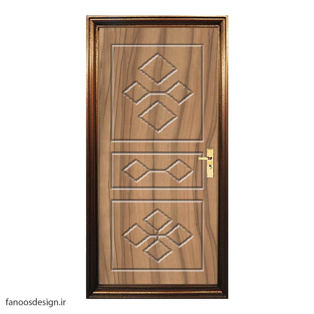 درب PVC طرح چوب روشن ارزان کد 017