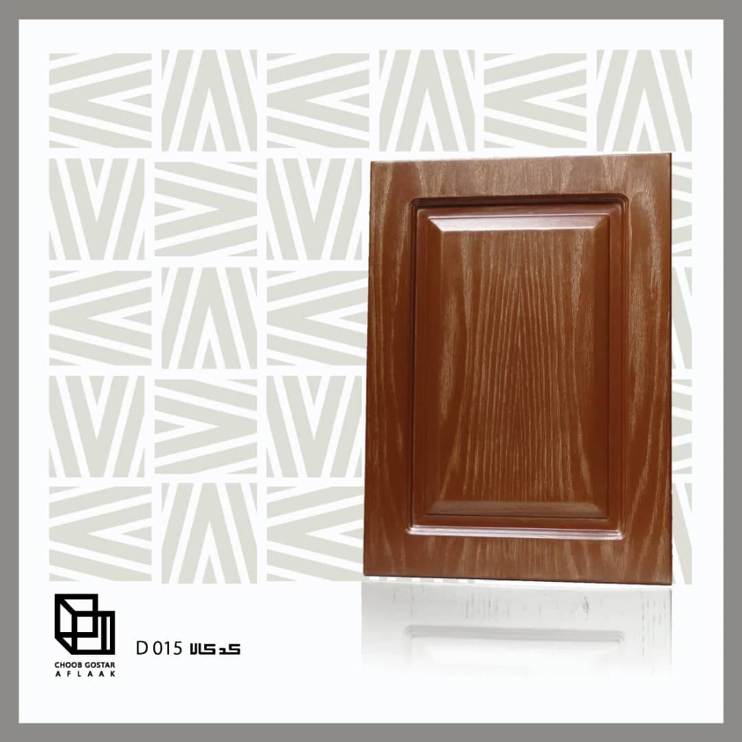 درب کابینتی MDF روکش ممبران تک قاب قهوه ای راش کلاسیک کد 015