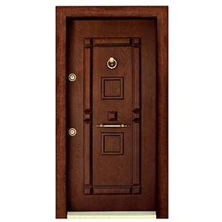 درب ضد سرقت کلاسیک دوبل با رنگ قهوه‌ای تیره- کد MA 322