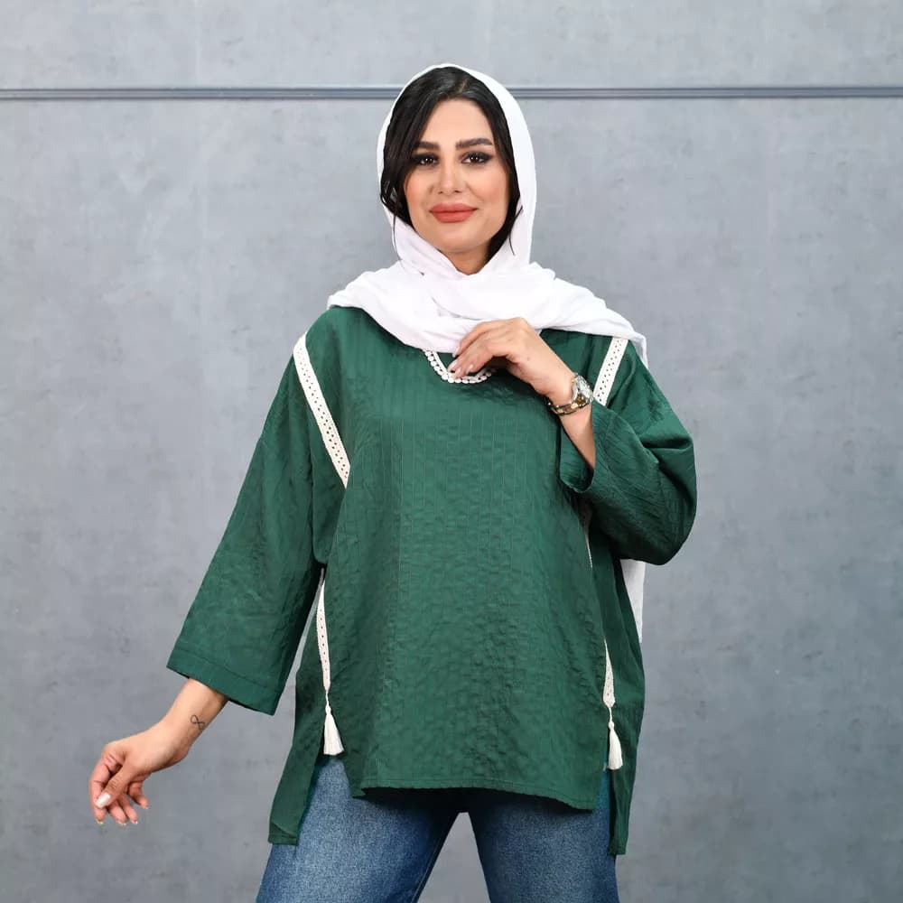 مانتو دخترانه خامه دوزی کد 25420