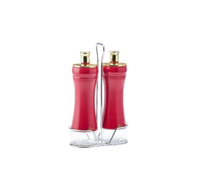 سرکه خوری و آبلیموخوری استندی کاراجا مدل Gold berry قرمز 2 عددی — تصویر ۳