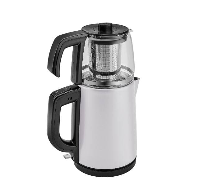 چاییساز برقی کاراجا مدل retro glass استیل سفید — تصویر ۳