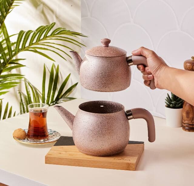 کتری قوری کاراجا مدل Bio Granit steelplus رزگلد — تصویر ۲