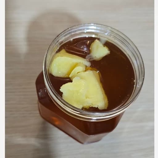 نیم کیلو عسل طبیعی100 درصد+20 گرم ژل رویال ایرانی مخلوط در عسل