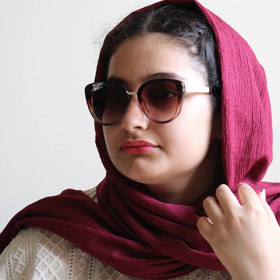 عینک آفتابی جیمی چو با دسته شاین دار و فریم مشکی و لنز دودی مدل 6859 — تصویر ۲