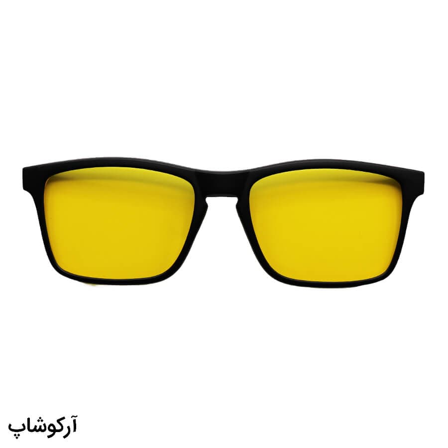 عینک طبی چند کاوره با فریم رنگ مشکی، مستطیلی شکل، از جنس کائوچو و دسته فنری مدل TR2268 — تصویر ۳