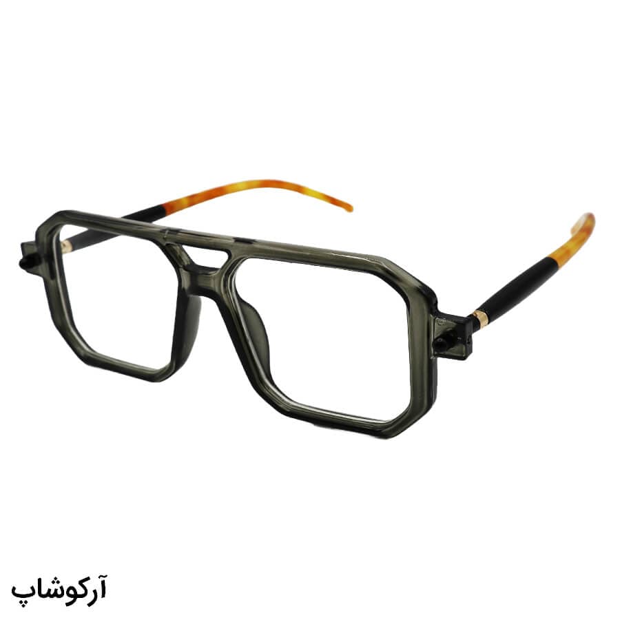 فریم عینک طبی طوسی رنگ، مربعی شکل، دسته مدادی و لوله ای برند مارک جیکوبز مدل 8709