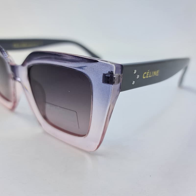 عینک آفتابی پلاریزه با فریم رنگ آبی و صورتی و دسته طوسی Celine مدل P8807 — تصویر ۸