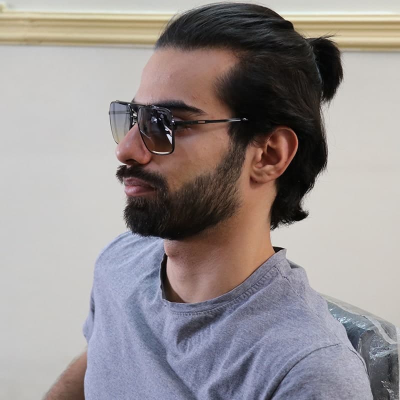 عینک برند میباخ با لنز قهوه ای و فریم طلایی و دو پل بینی مدل N2001 — تصویر ۲
