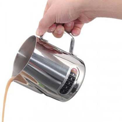 پیچر و شیر جوش استیل دما سنج دار 600 میلی لیتر — تصویر ۴
