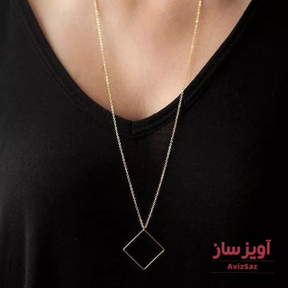 گردنبند لوزی هندسی کد 100239