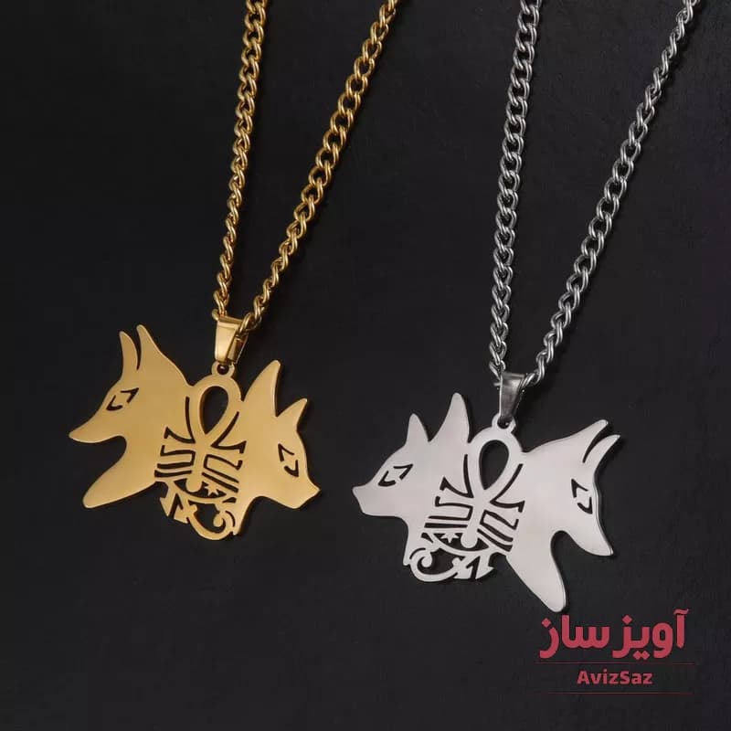 گردنبند گربه مصری با صلیب کد 100210