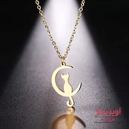 گردنبند گربه هلال ماه کد 100208