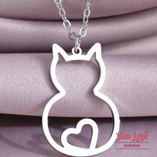 گردنبند گربه و قلب کد 100205