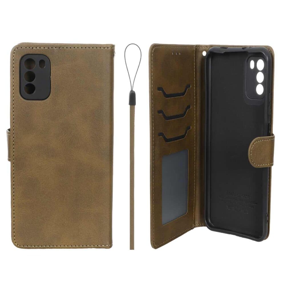 کیف موبایل مگنتی درجه یک داخل خز MNC Plus مدل Xiaomi Poco M3 – سبز زیتونی — تصویر ۲