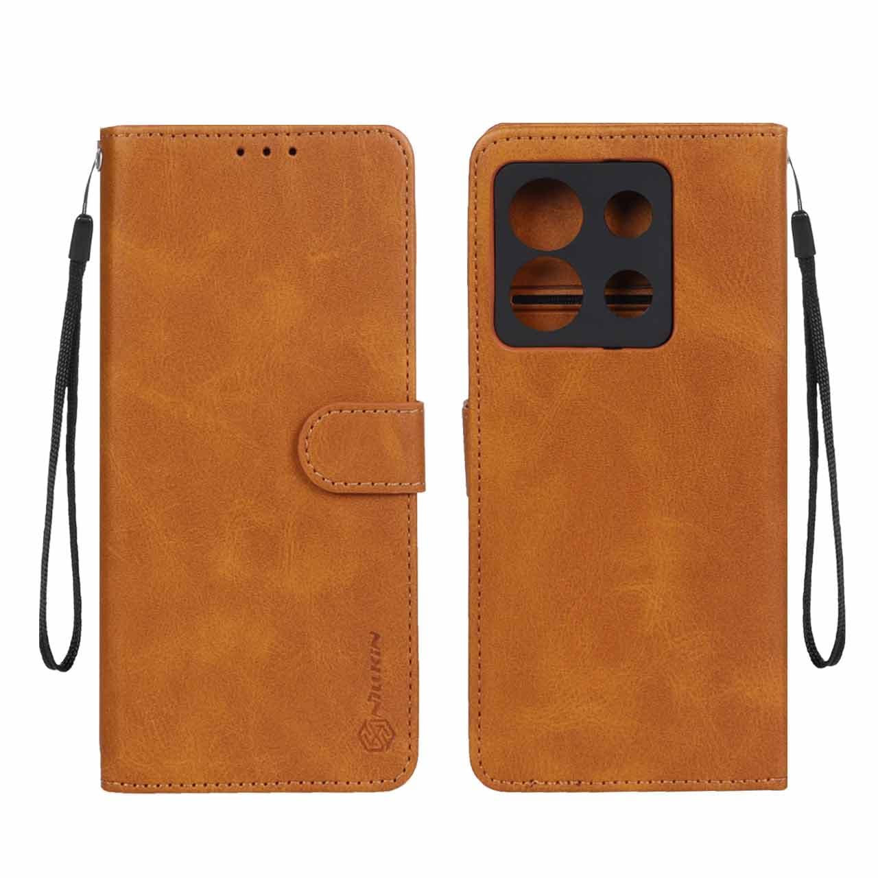 کیف موبایل مگنتی Nillkin مدل Xiaomi Redmi Note 13 Pro 5G / Poco X6 – عسلی