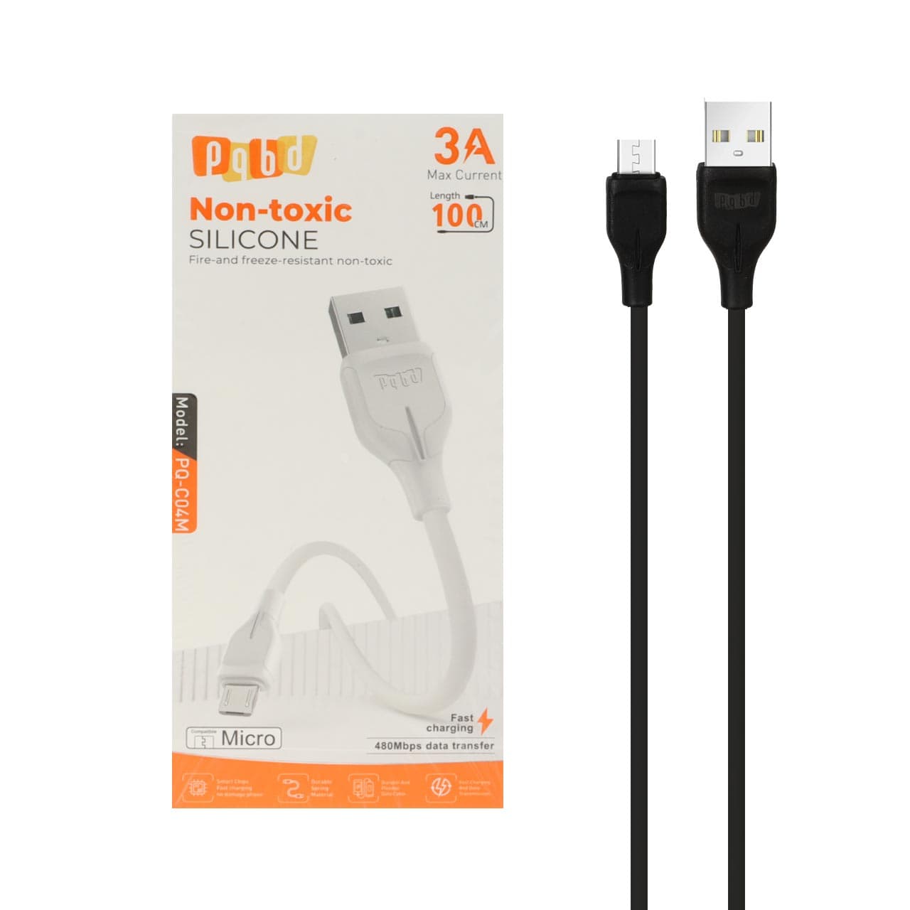 کابل شارژ فست اندروید pqbd مدل PQ-C04M – مشکی