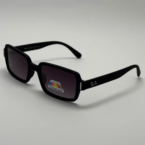 عینک آفتابی پلاریزه ریبن مستطیلی تمام مشکی کد rayban RB 2201