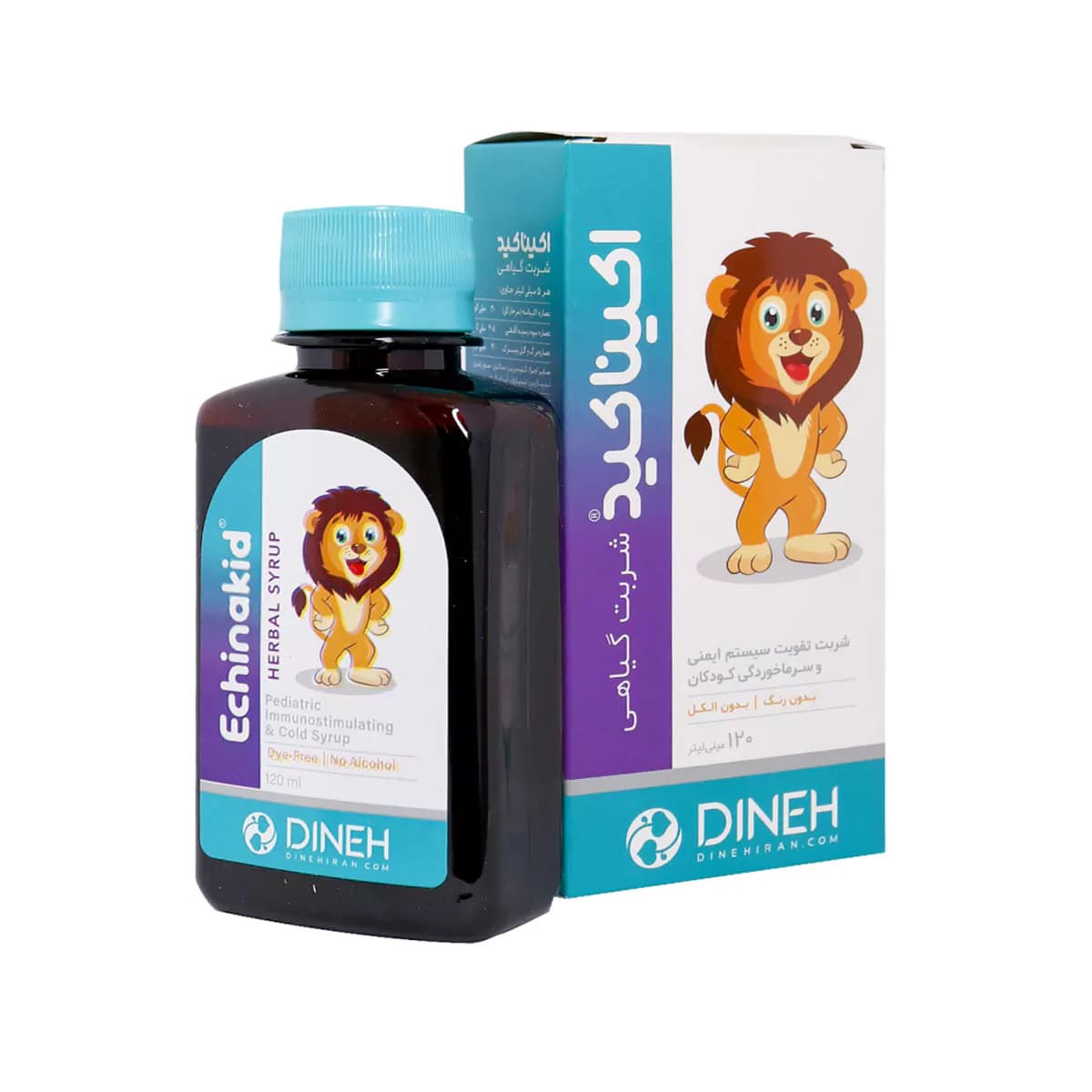 شربت گیاهی اکیناکید حجم۱۲۰ میلی لیتر دینه