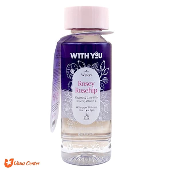 میسلار واتر دوفاز ویت یو مناسب لب، صورت، چشم مدل Rosehip حجم 200 میل