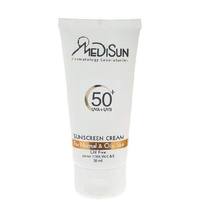 کرم ضد آفتاب بی رنگ مدیسان مدل SPF 50 مناسب پوست های چرب و معمولی حجم 50 میلی لیتر