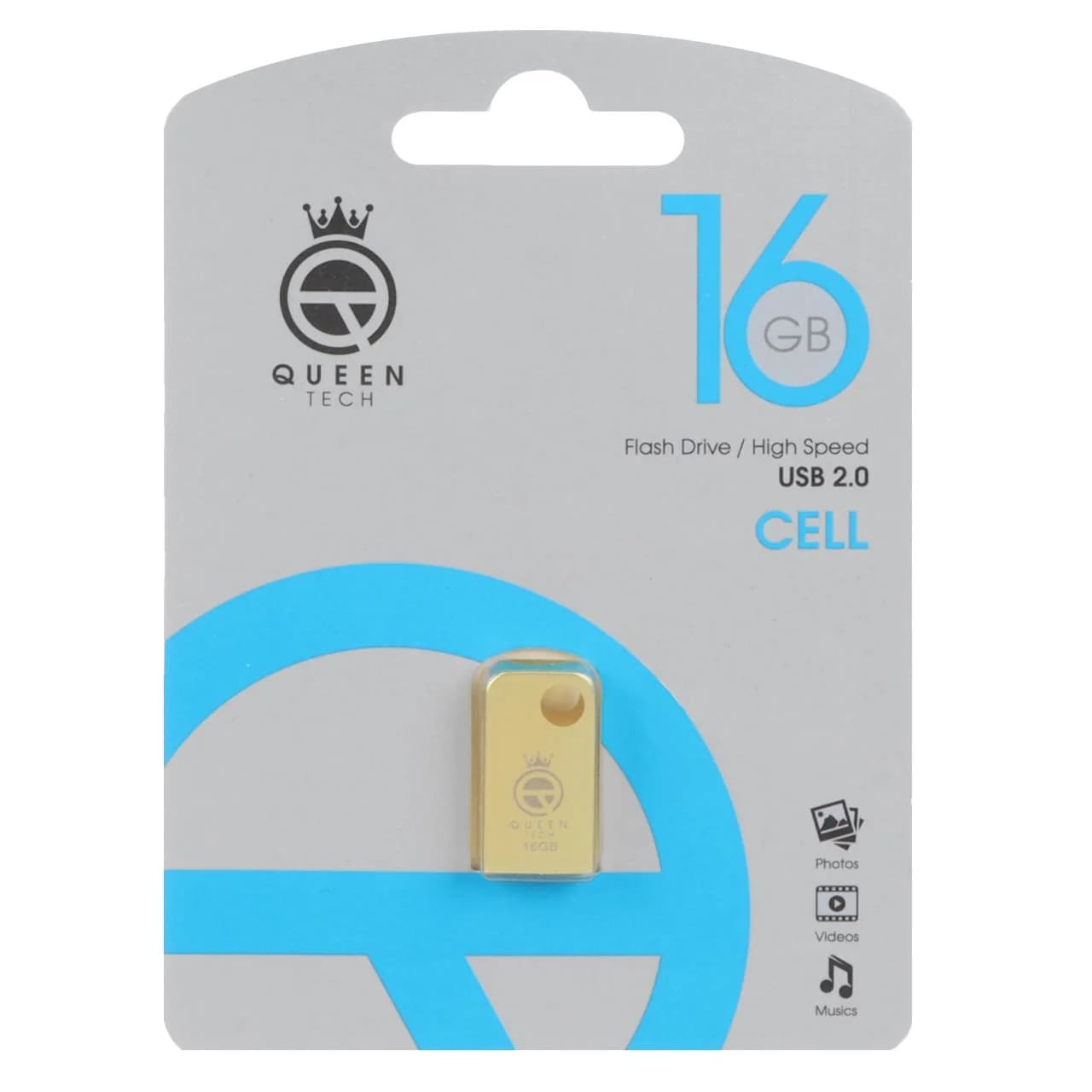 (گارانتی مادام العمر شرکت آی تین) طلایی Queen CELL USB2.0 Flash Memory – 16GB