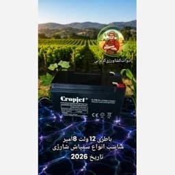 باطری سمپاش شارژی 12 ولت 8 آمپر تاریخ 2026 — تصویر ۴