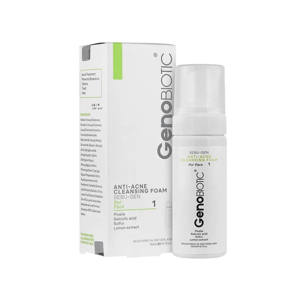 فوم شستشوی صورت ژنوبایوتیک / Genobiotic مدل فوم چرب مناسب برای پوست چرب و مستعد آکنه