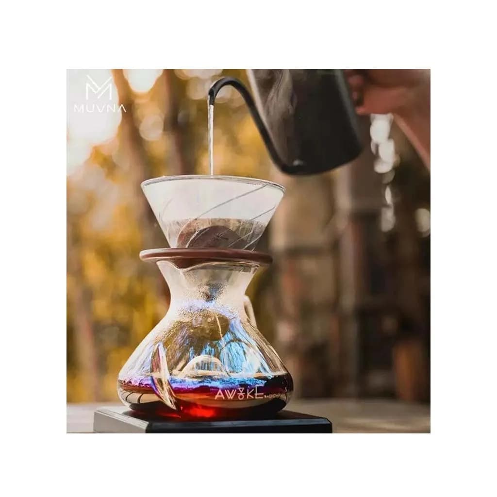 دریپر v60 پیرکس با پایه چوبی MUVNA — تصویر ۳