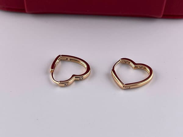 گوشواره حلقه ای قلب ساده — تصویر ۳