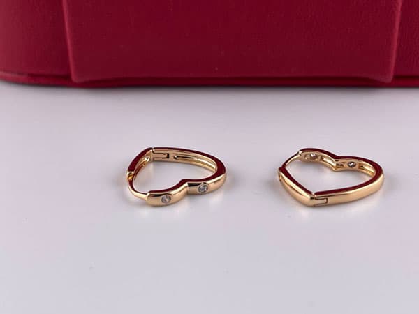 گوشواره حلقه ای قلب ساده — تصویر ۲